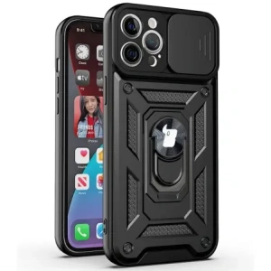 Etui Bizon Case CamShield Ring do Apple iPhone 12 Pro Max czarne