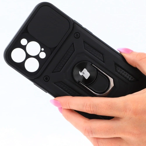 Etui Bizon Case CamShield Ring do Apple iPhone 12 Pro Max czarne