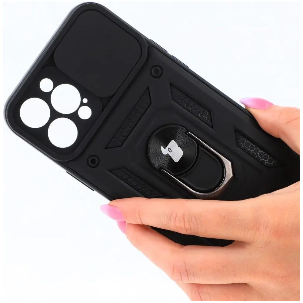 Hurtownia GSM - Bizon Case CamShield Ring Apple iPhone 12 Pro Max schwarz - BIZ128 - {ean13} - Hurt