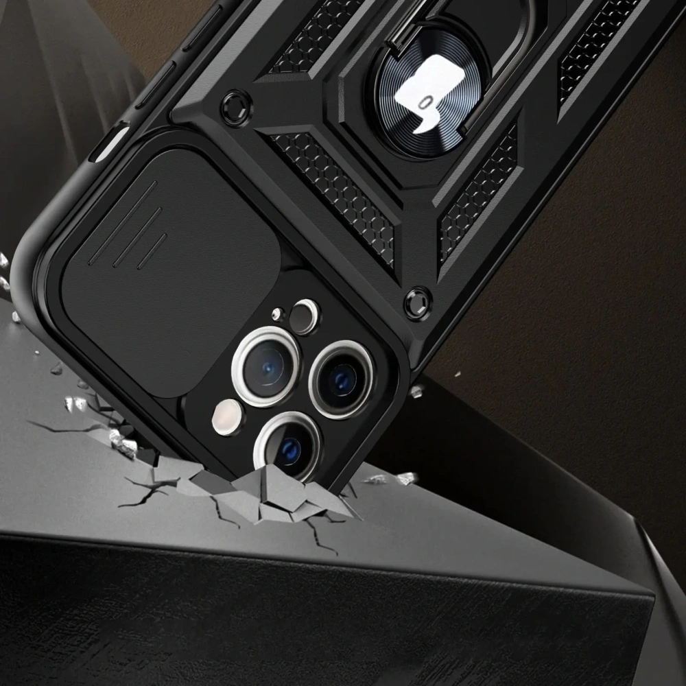 Hurtownia GSM - Bizon Case CamShield Ring Apple iPhone 12 Pro Max schwarz - BIZ128 - {ean13} - Hurt