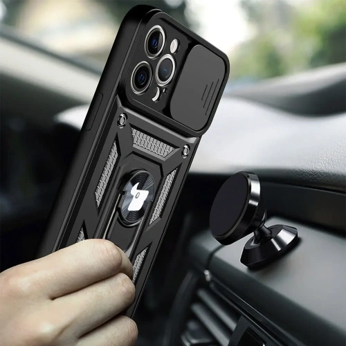 Etui Bizon Case CamShield Ring do Apple iPhone 12 Pro Max czarne