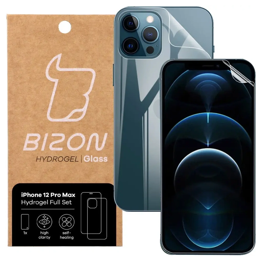 Hurtownia GSM - Folia hydrożelowa na tył i przód Bizon Glass Hydrogel Apple iPhone 12 Pro Max - BIZ132 - {ean13} - Hurt
