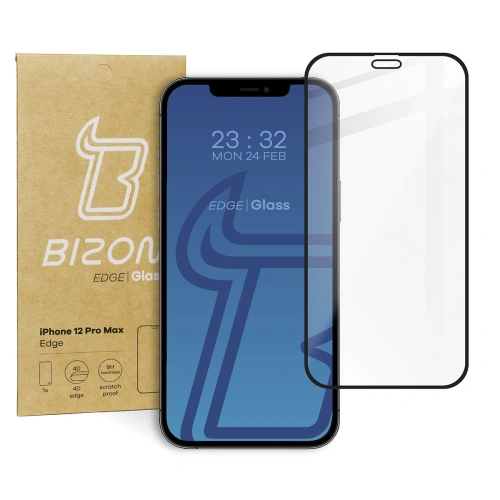 Szkło hartowane Bizon Glass Edge do Apple iPhone 12 Pro Max czarne