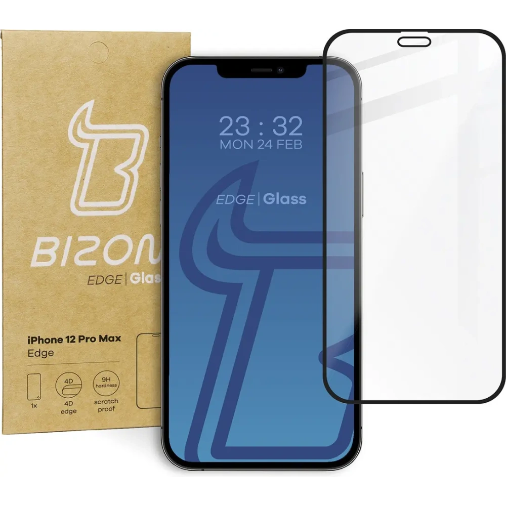 Hurtownia GSM - Bizon Glass Edge Apple iPhone 12 Pro Max schwarz - BIZ133 - {ean13} - Hurt