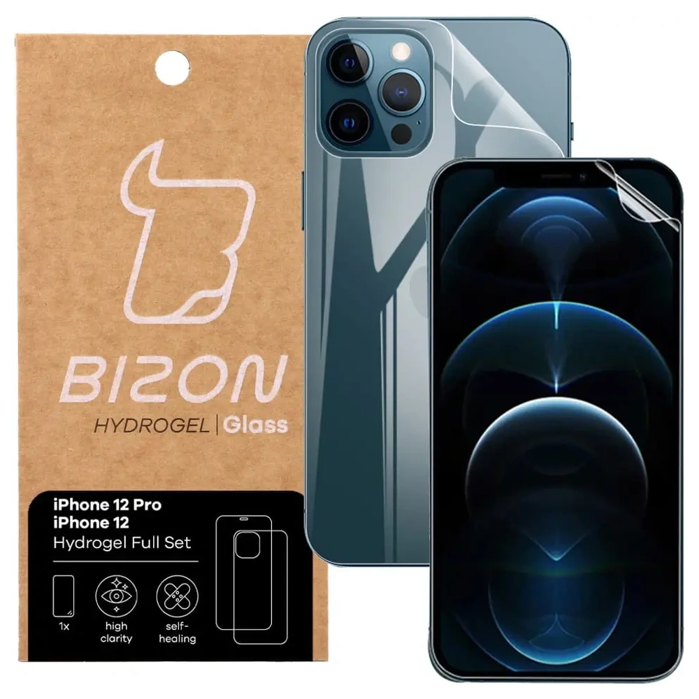 Hurtownia GSM - Folia hydrożelowa na tył i przód Bizon Glass Hydrogel Apple iPhone 12 / 12 Pro - BIZ142 - {ean13} - Hurt