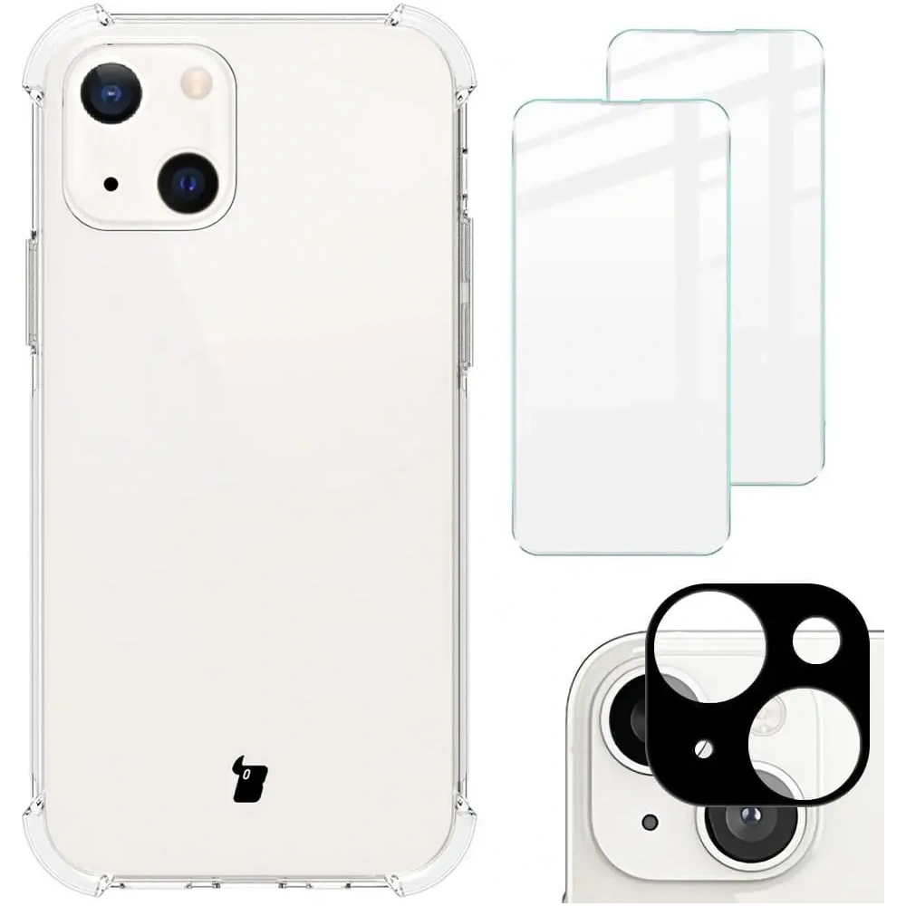 Hurtownia GSM - Bizon Case Clear Pack tok + 2x képernyőüveg + lencseüveg Apple iPhone 13 átlátszó - BIZ147 - {ean13} - Hurt