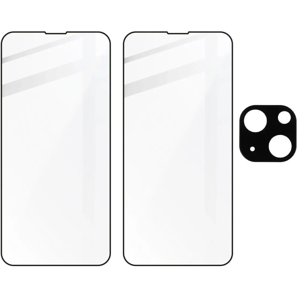 Hurtownia GSM - Sklářské sklo Bizon Glass Edge - [2 PACK] + ochrana na objektiv Apple iPhone 13 černé - BIZ150 - {ean13} - Hurt