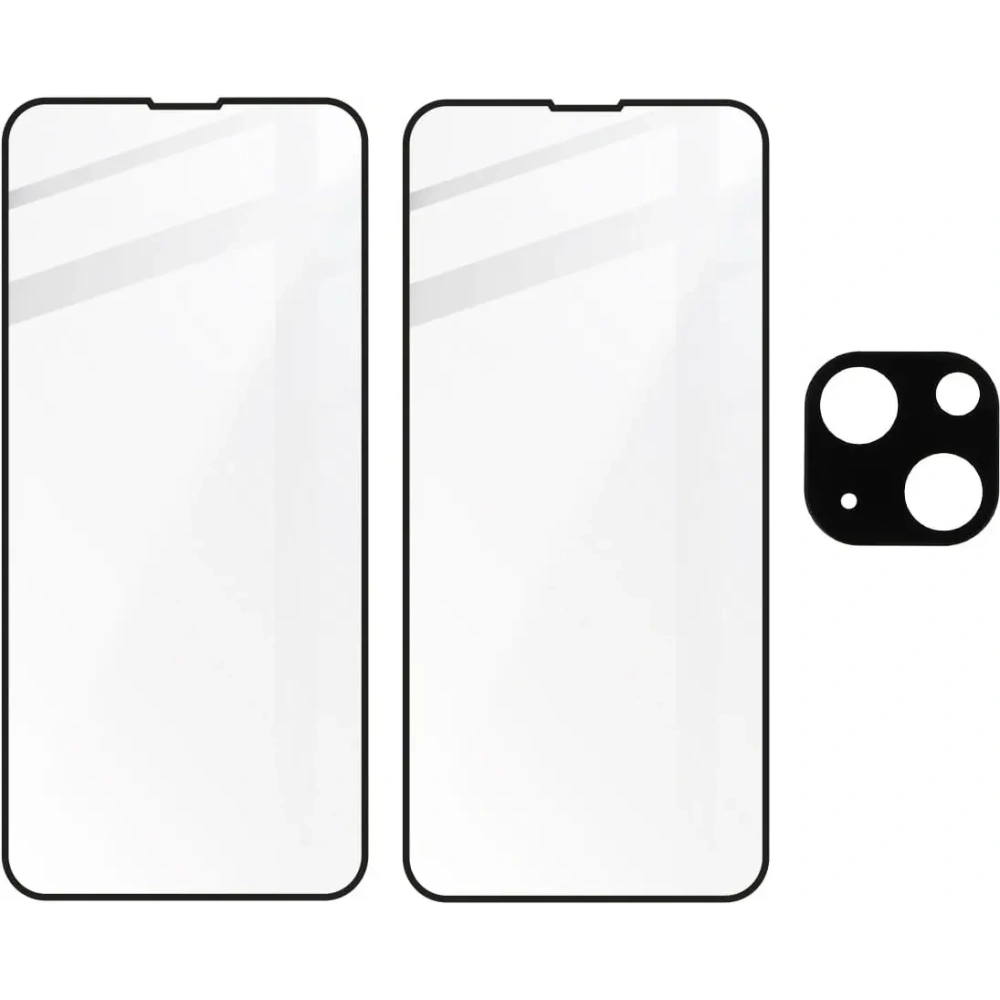 Wholesale Bizon Glass Edge tempered glass - [2 PACK] + lens protection Apple iPhone 13 Mini black - BIZ153 - {ean13} - Hurt