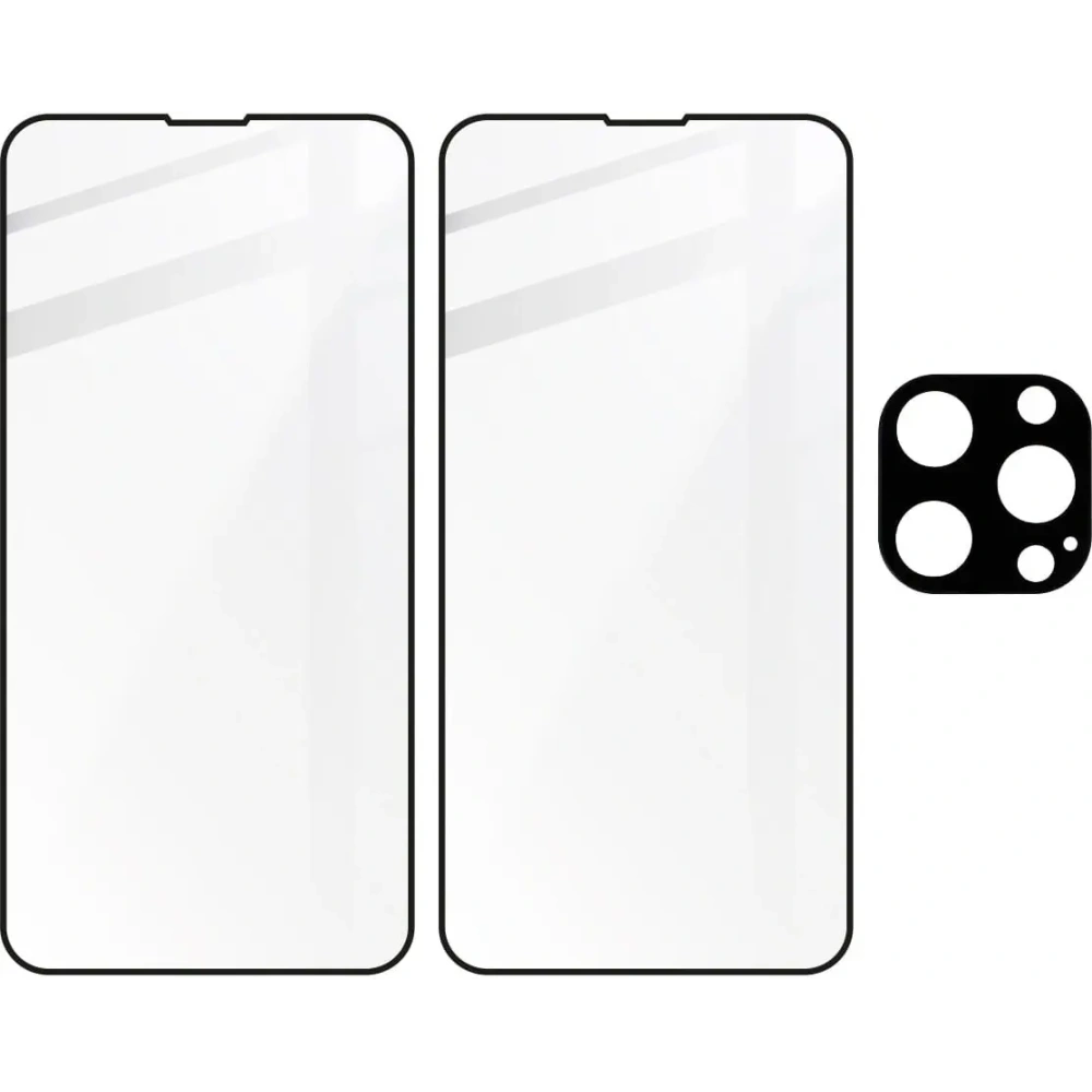 Wholesale Bizon Glass Edge tempered glass - [2 PACK] + lens protection Apple iPhone 13 Pro black - BIZ160 - {ean13} - Hurt