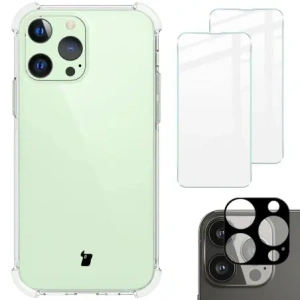 Wholesale Bizon Case Clear Pack case + 2x screen glass + lens glass Apple iPhone 13 Pro clear - BIZ161 - {ean13} - Hurt
