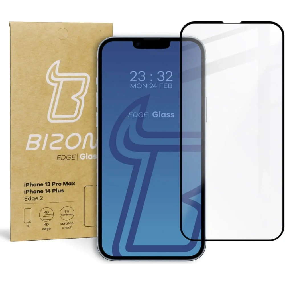 Hurtownia GSM - Szkło hartowane Bizon Glass Edge 2 do Apple iPhone 14 Plus / 13 Pro Max czarne - BIZ180 - {ean13} - Hurt