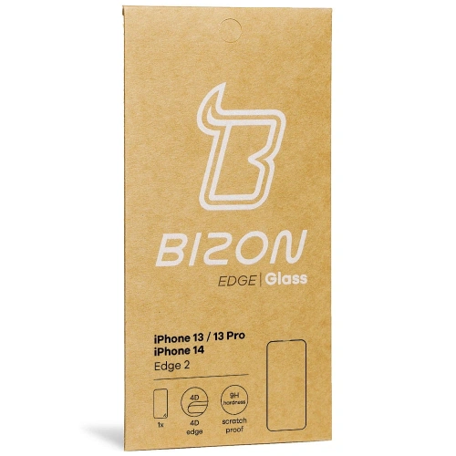 Szkło hartowane Bizon Glass Edge 2 do Apple iPhone 14 / 13 / 13 Pro czarne