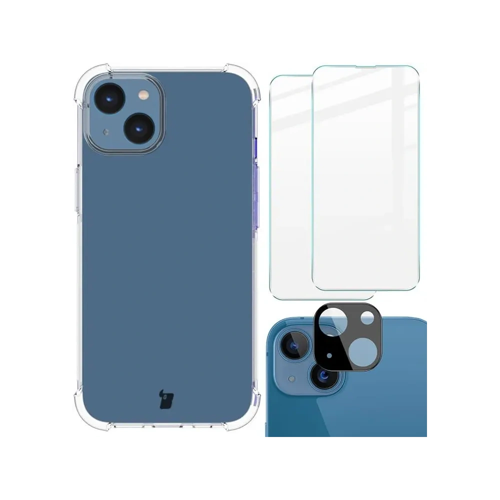 Hurtownia GSM - Etui + 2x szkło na ekran + obiektyw Bizon Case Clear Pack do Apple iPhone 14 przezroczyste - BIZ194 - {ean13} - Hurt