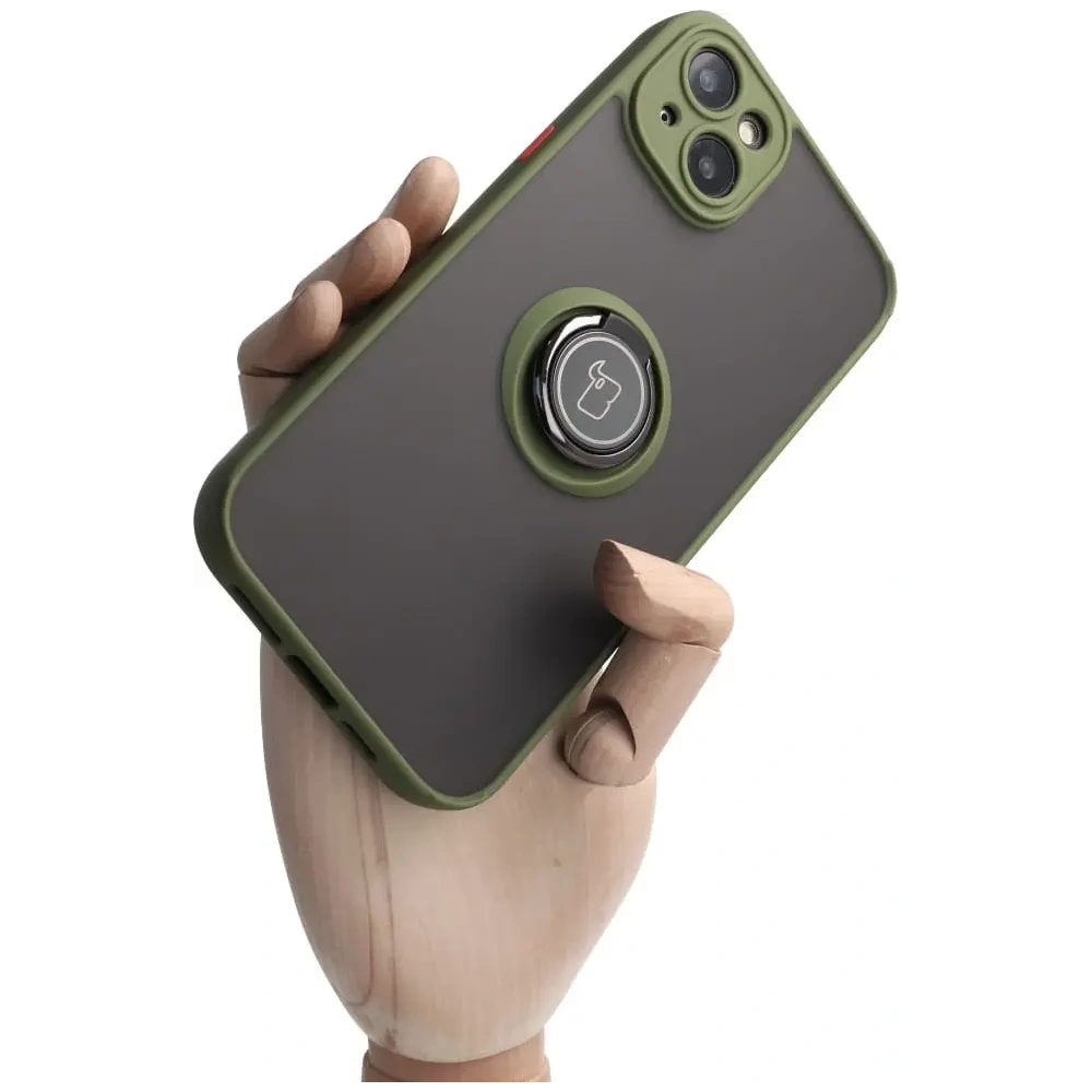 Hurtownia GSM - Bizon Case Hybrid Ring Apple iPhone 14 Plus fumuriu cu un cadru verde - BIZ199 - {ean13} - Hurt