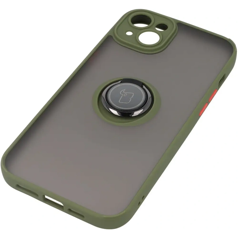 Hurtownia GSM - Bizon Case Hybrid Ring Apple iPhone 14 Plus fumuriu cu un cadru verde - BIZ199 - {ean13} - Hurt