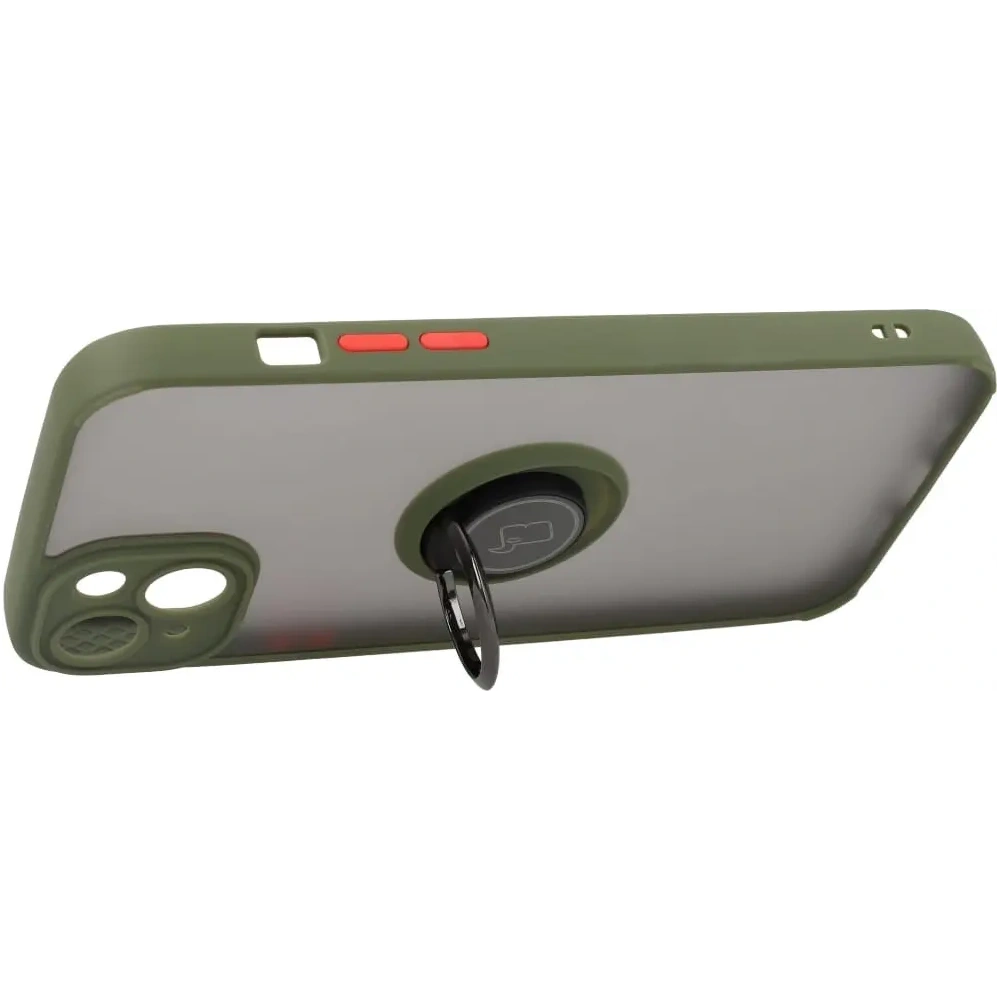 Hurtownia GSM - Bizon Case Hybrid Ring Apple iPhone 14 Plus fumuriu cu un cadru verde - BIZ199 - {ean13} - Hurt