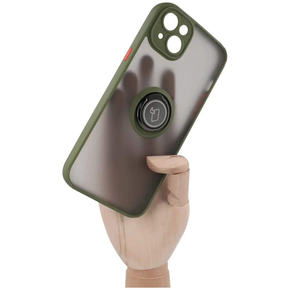 Hurtownia GSM - Bizon Case Hybrid Ring Apple iPhone 14 Plus fumuriu cu un cadru verde - BIZ199 - {ean13} - Hurt