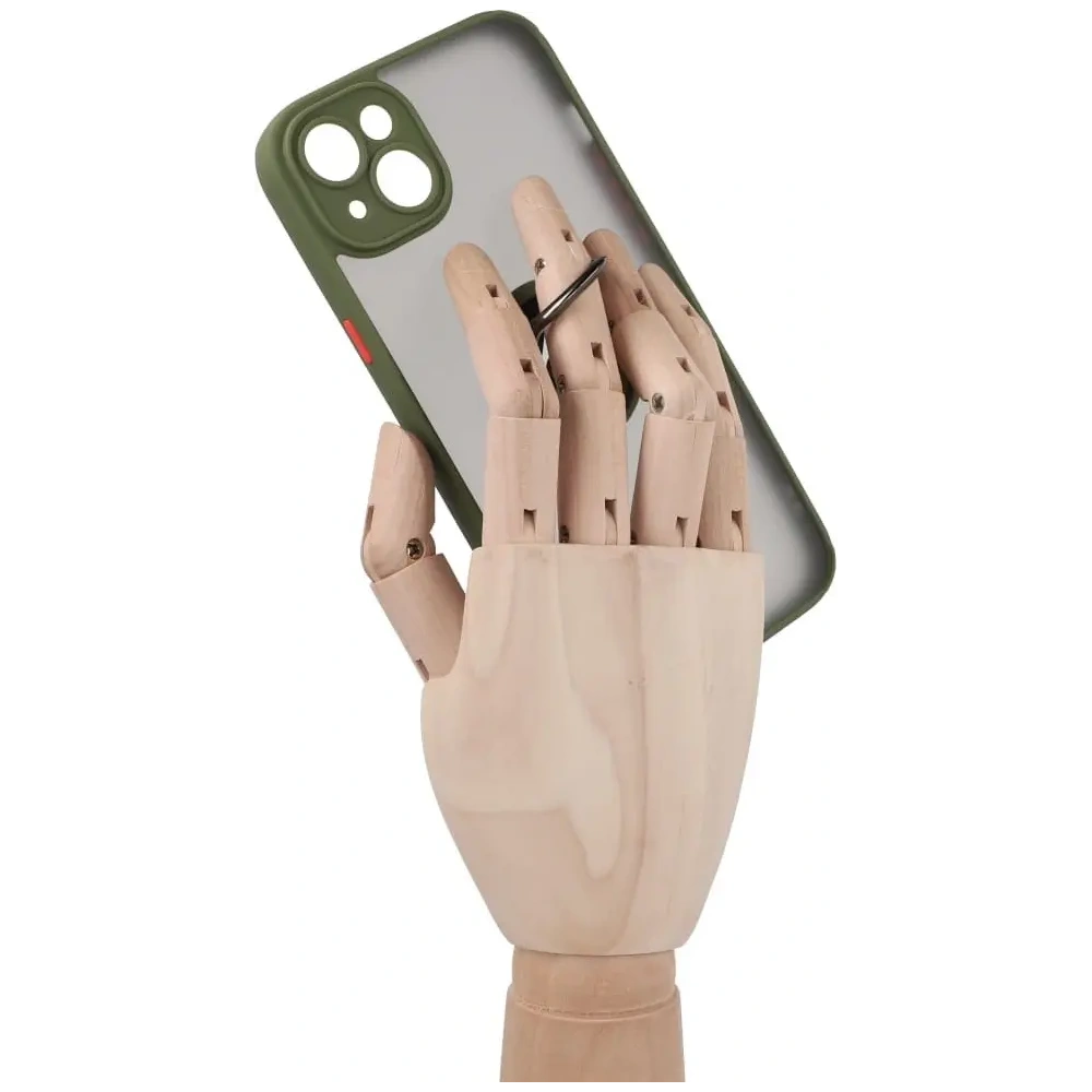 Hurtownia GSM - Bizon Case Hybrid Ring Apple iPhone 14 Plus fumuriu cu un cadru verde - BIZ199 - {ean13} - Hurt