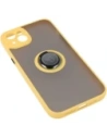 Hurtownia GSM - Etui z uchwytem na palec Bizon Case Hybrid Ring do Apple iPhone 14 Plus przydymione z żółtą ramką - BIZ200 - {ean13} - Hurt