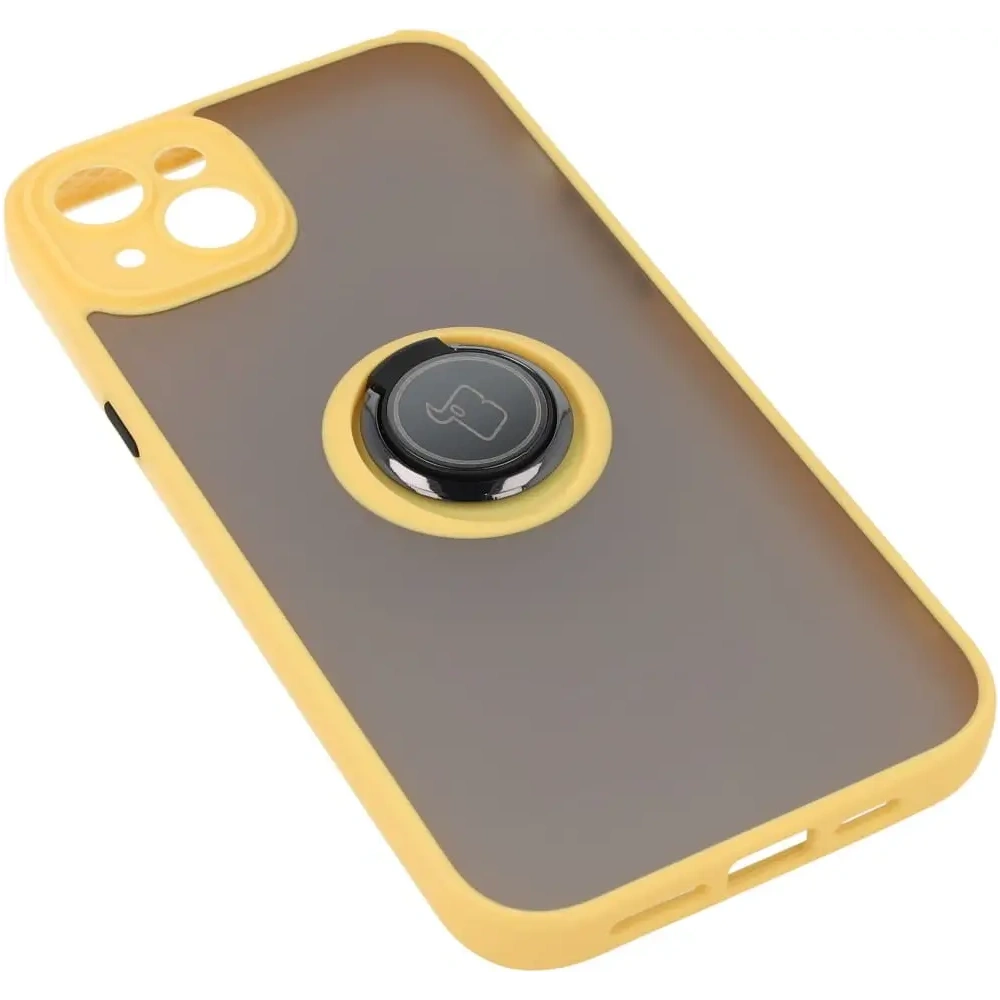 Hurtownia GSM - Bizon Case Hybrid Ring Apple iPhone 14 Plus rauchig mit einem gelben Rahmen - BIZ200 - {ean13} - Hurt