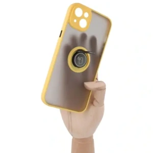 Wholesale Bizon Case Hybrid Ring Apple iPhone 14 Plus smoky with a yellow frame - BIZ200 - {ean13} - Hurt