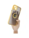 Hurtownia GSM - Etui z uchwytem na palec Bizon Case Hybrid Ring do Apple iPhone 14 Plus przydymione z żółtą ramką - BIZ200 - {ean13} - Hurt