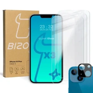 Hurtownia GSM - BIZON 3x Bildschirmglas + Kameraglas Apple iPhone 14 Plus - BIZ201 - {ean13} - Hurt