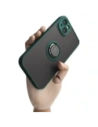 Bizon Case Hybrid Ring Apple iPhone 14 Plus smoky with a dark green frame