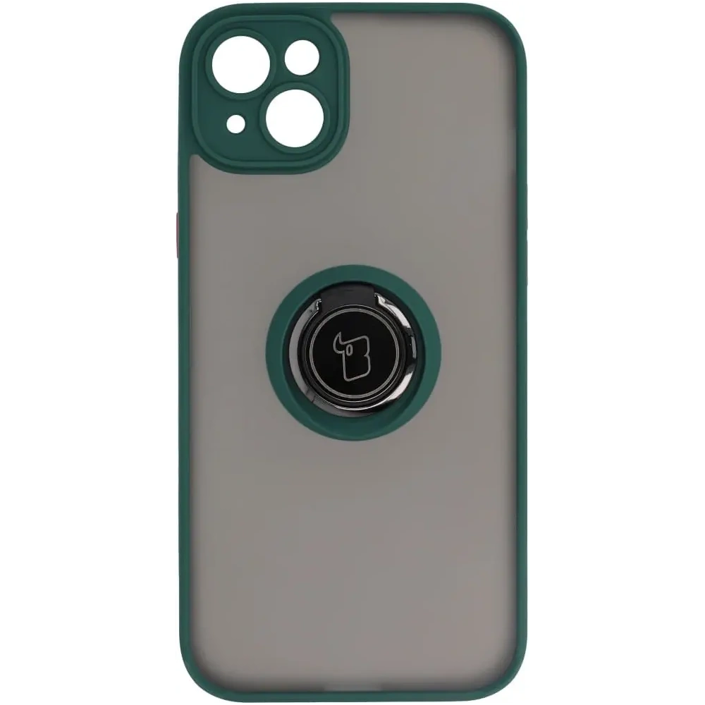 Hurtownia GSM - Bizon Case Hybrid Ring Apple iPhone 14 Plus fumuriu cu un cadru verde închis - BIZ205 - {ean13} - Hurt