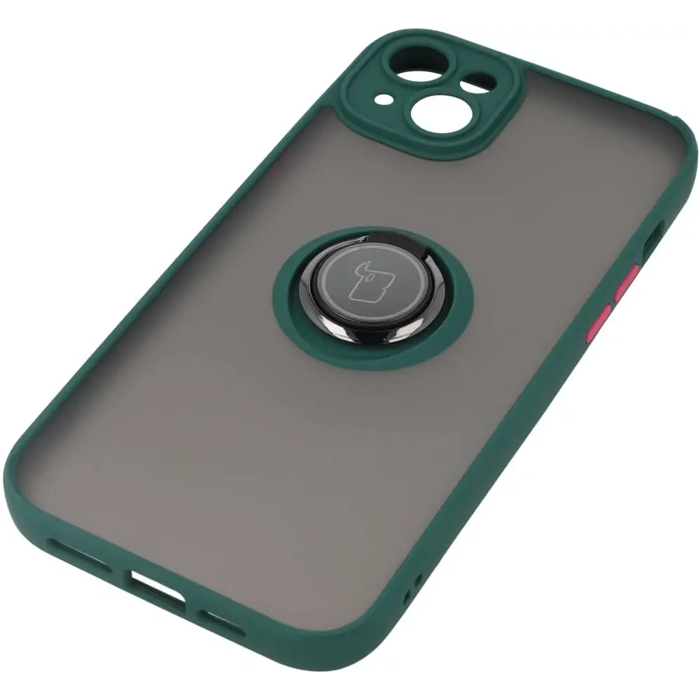 Hurtownia GSM - Bizon Case Hybrid Ring Apple iPhone 14 Plus fumuriu cu un cadru verde închis - BIZ205 - {ean13} - Hurt