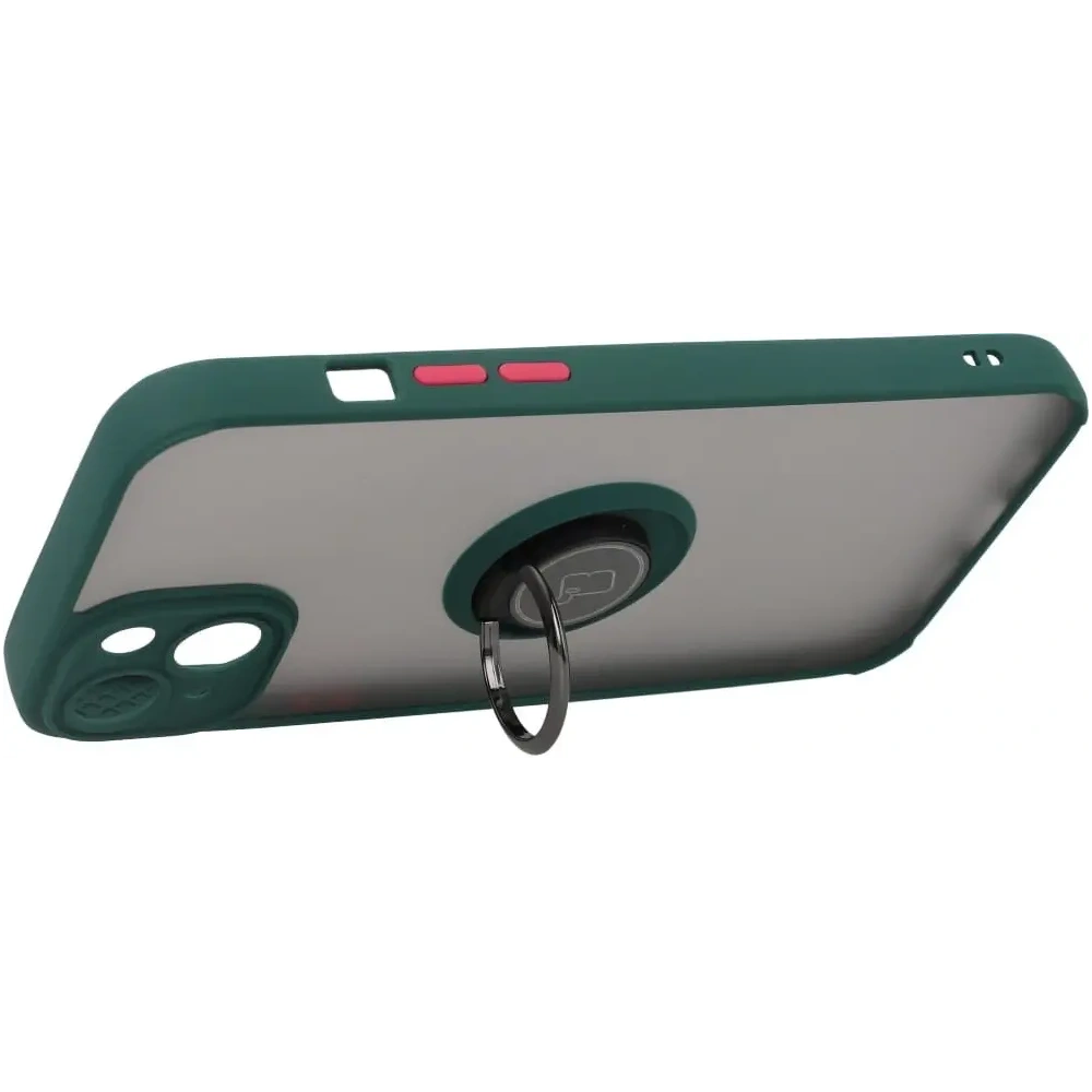 Hurtownia GSM - Bizon Case Hybrid Ring Apple iPhone 14 Plus fumuriu cu un cadru verde închis - BIZ205 - {ean13} - Hurt
