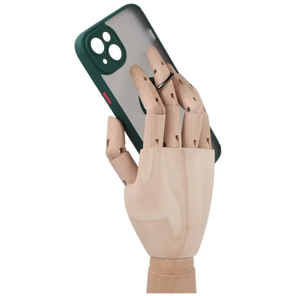 Wholesale Bizon Case Hybrid Ring Apple iPhone 14 Plus smoky with a dark green frame - BIZ205 - {ean13} - Hurt