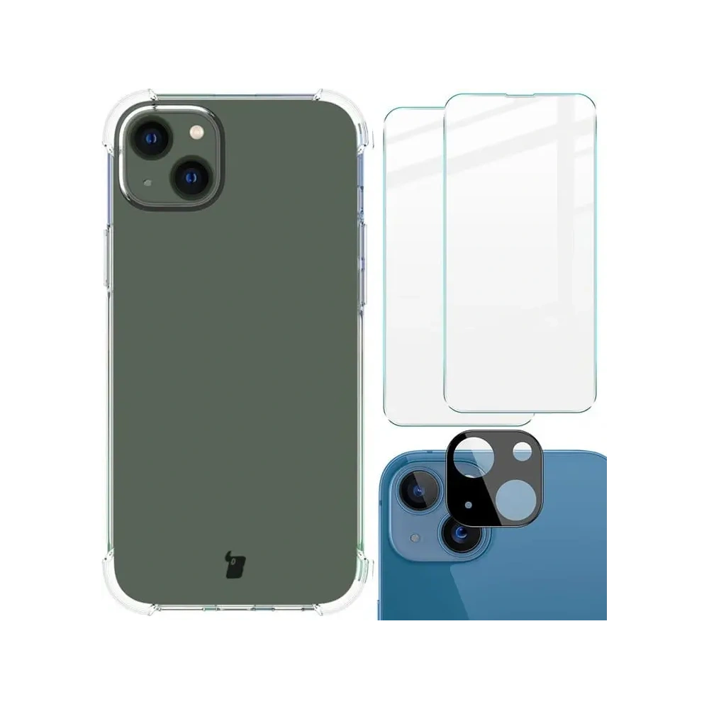 Wholesale Bizon Case Clear Pack case + 2x screen glass + lens glass Apple iPhone 14 Plus clear - BIZ209 - {ean13} - Hurt