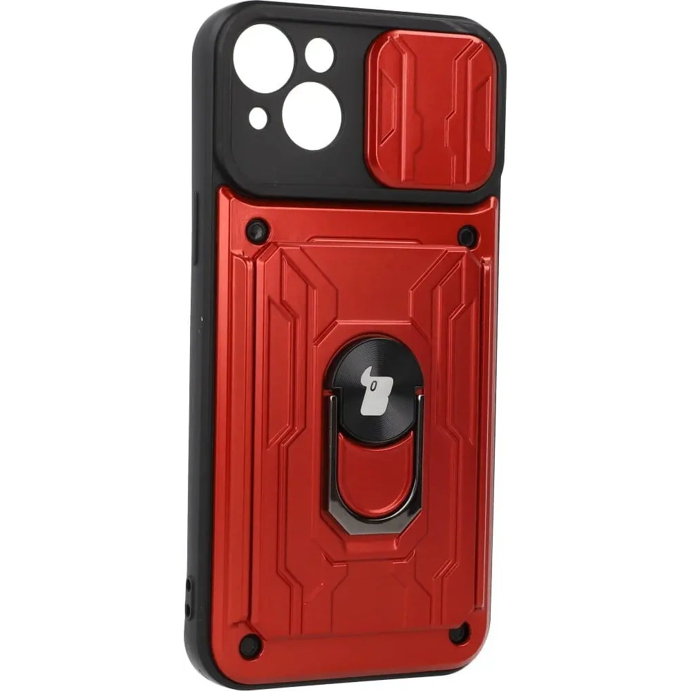 Hurtownia GSM - Bizon Case Camshield Kártyahely Gyűrű Apple iPhone 14 Plus piros - BIZ211 - {ean13} - Hurt