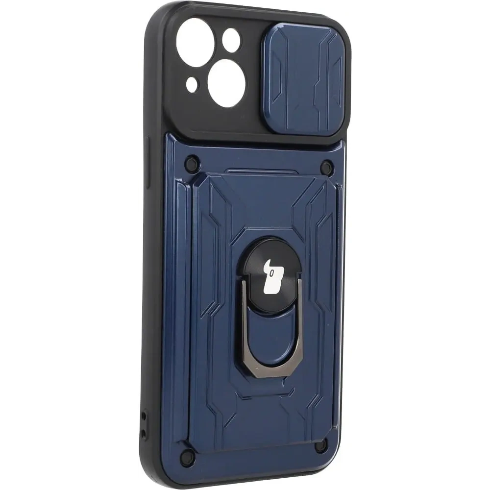 Hurtownia GSM - Etui Bizon Case Camshield Card Slot Ring do Apple iPhone 14 Plus granatowe - BIZ212 - {ean13} - Hurt