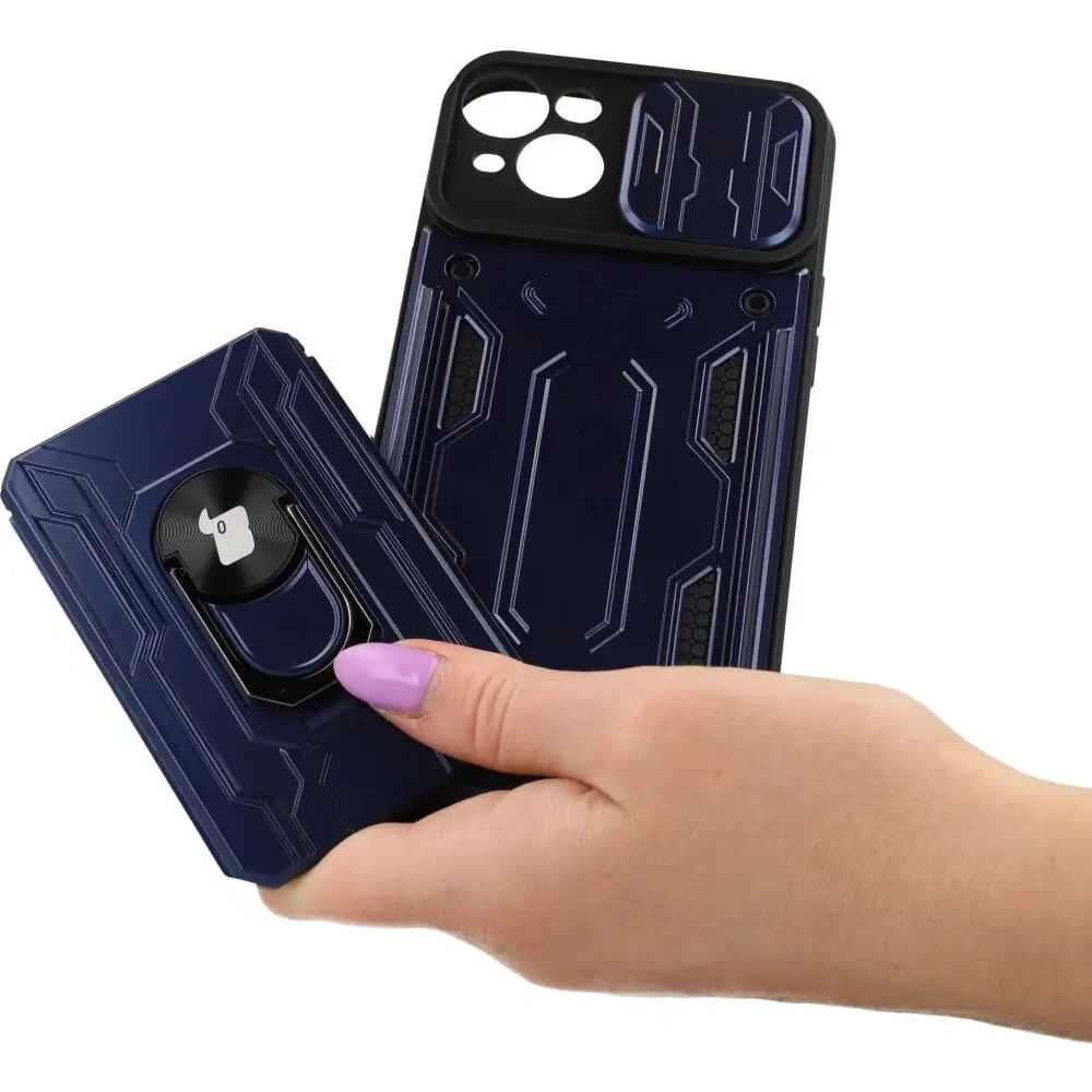 Hurtownia GSM - Etui Bizon Case Camshield Card Slot Ring do Apple iPhone 14 Plus granatowe - BIZ212 - {ean13} - Hurt