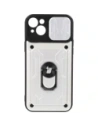 Etui Bizon Case Camshield Card Slot Ring do Apple iPhone 14 Plus bílé