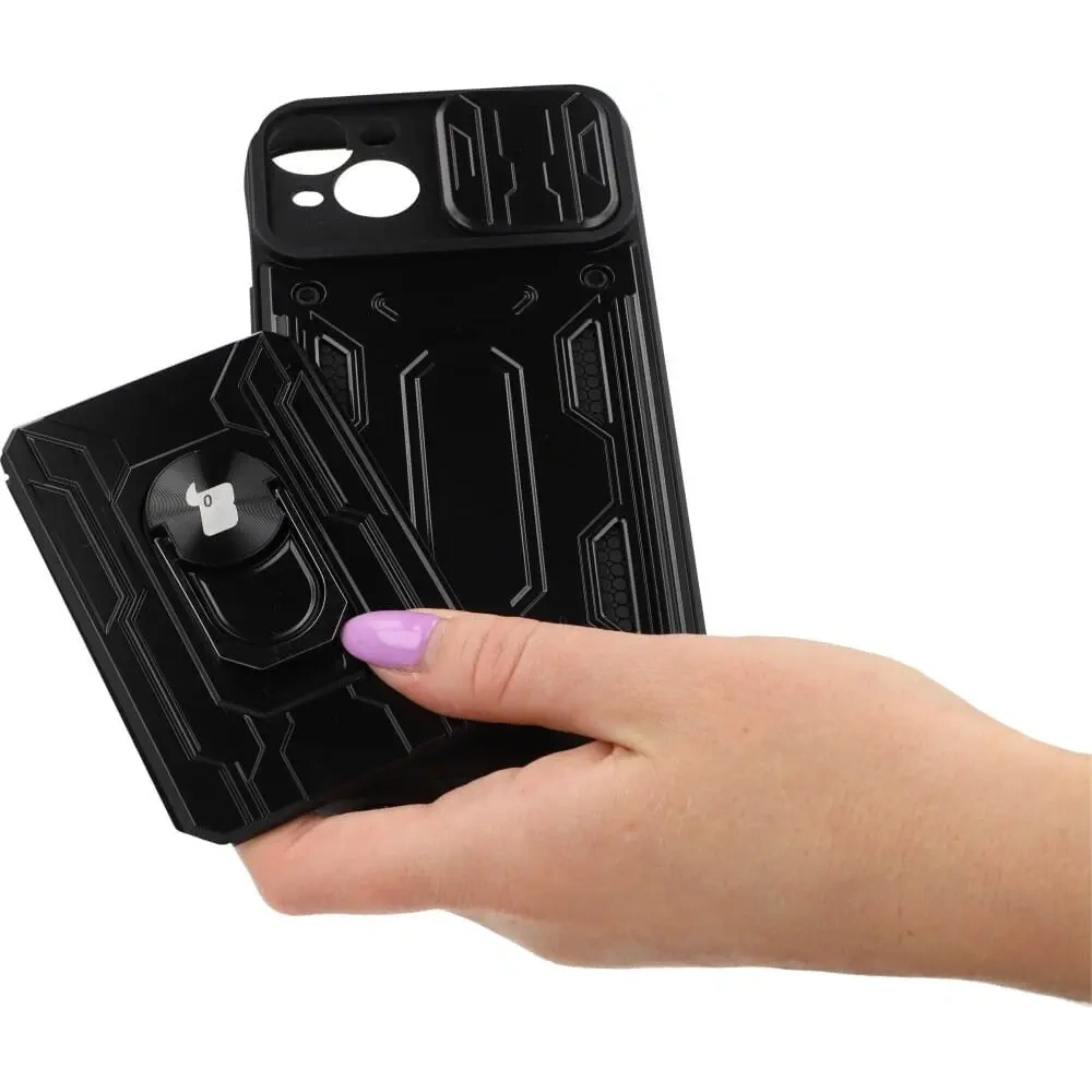 Hurtownia GSM - Etui Bizon Case Camshield Card Slot Ring do Apple iPhone 14 Plus černé - BIZ214 - {ean13} - Hurt