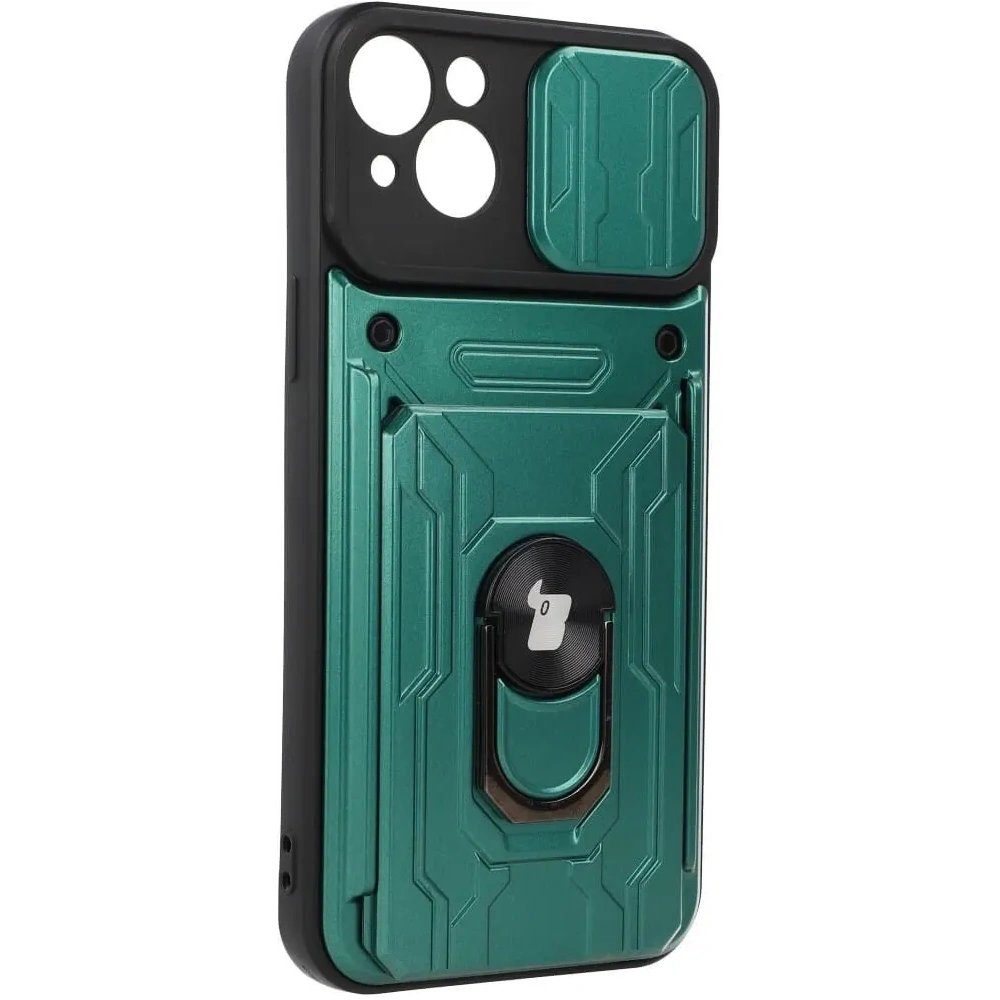 Hurtownia GSM - Etui Bizon Case Camshield Card Slot Ring do Apple iPhone 14 Plus zielone - BIZ215 - {ean13} - Hurt