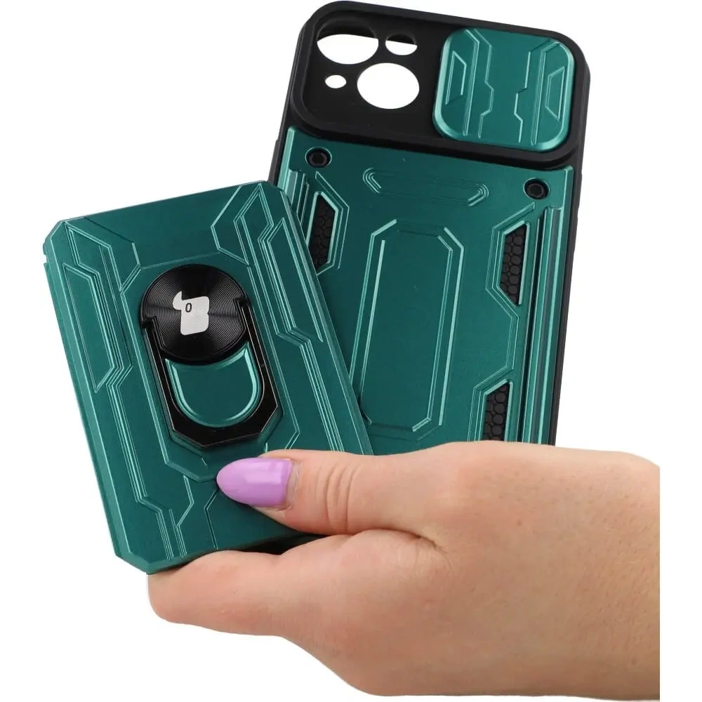Hurtownia GSM - Bizon Case Camshield Kártya Slot Gyűrű Apple iPhone 14 Plus zöld - BIZ215 - {ean13} - Hurt