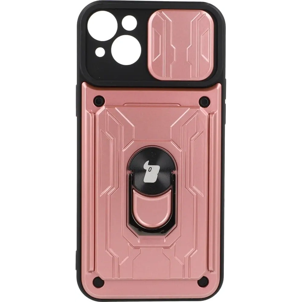 Wholesale Bizon Case Camshield Card Slot Ring Apple iPhone 14 Plus light pink - BIZ217 - {ean13} - Hurt