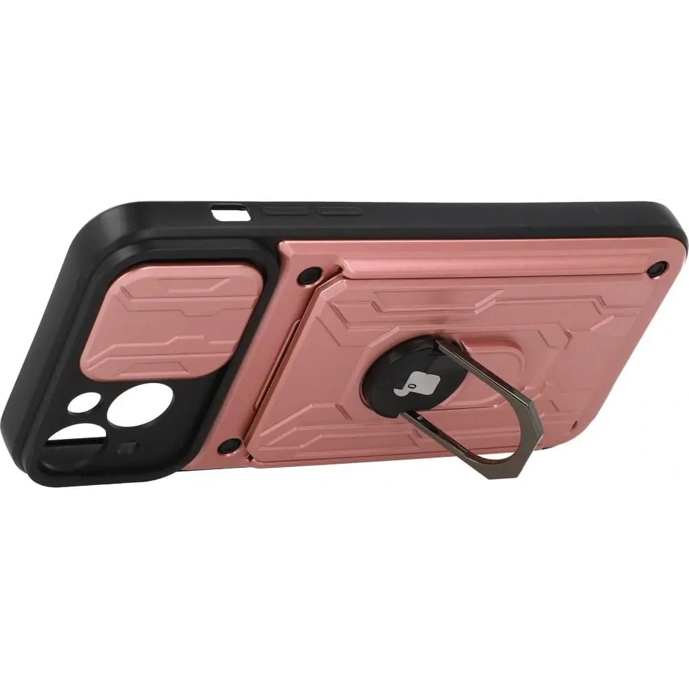 Wholesale Bizon Case Camshield Card Slot Ring Apple iPhone 14 Plus light pink - BIZ217 - {ean13} - Hurt