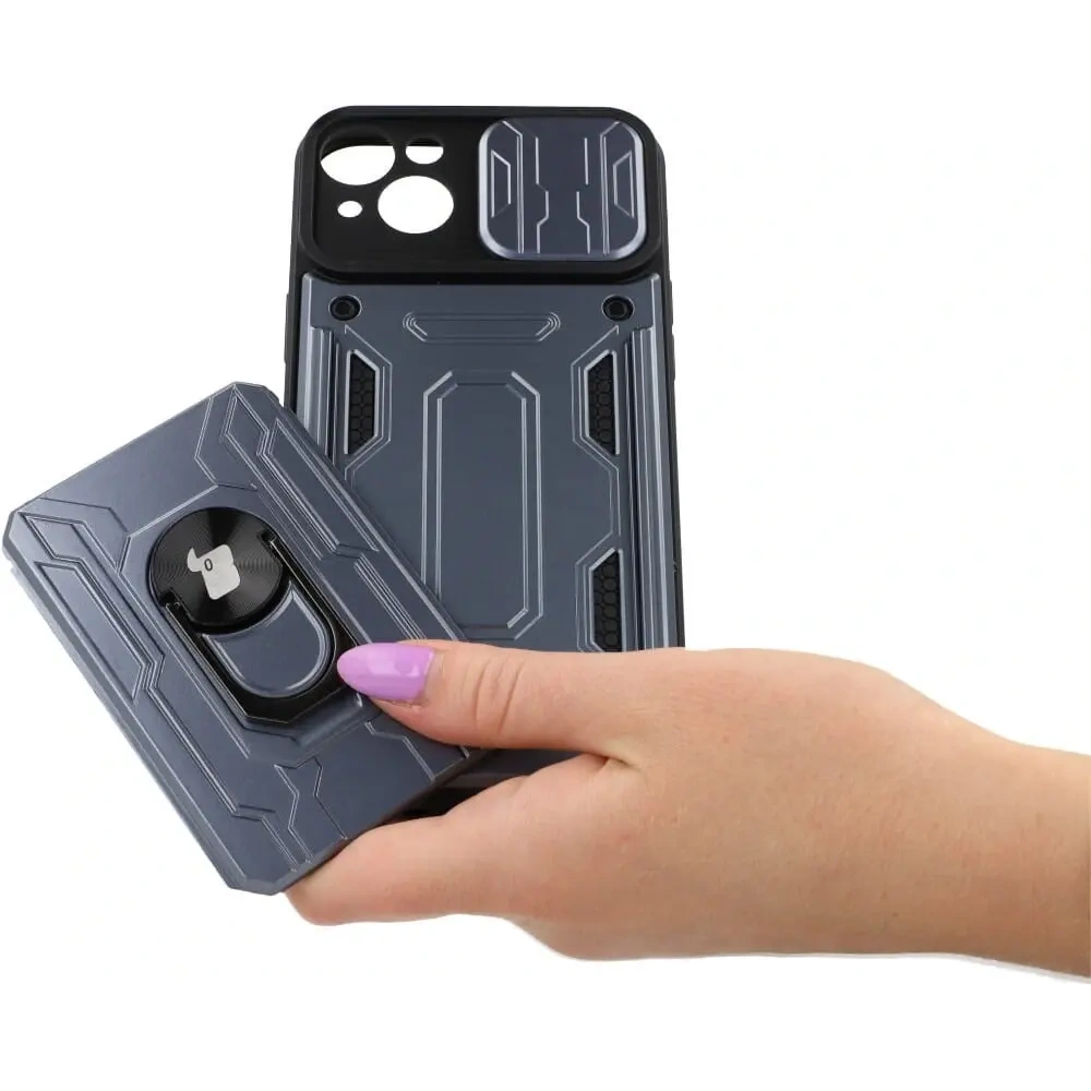 Hurtownia GSM - Bizon Case Camshield Kártyahely Gyűrű Apple iPhone 14 Plus szürke - BIZ218 - {ean13} - Hurt