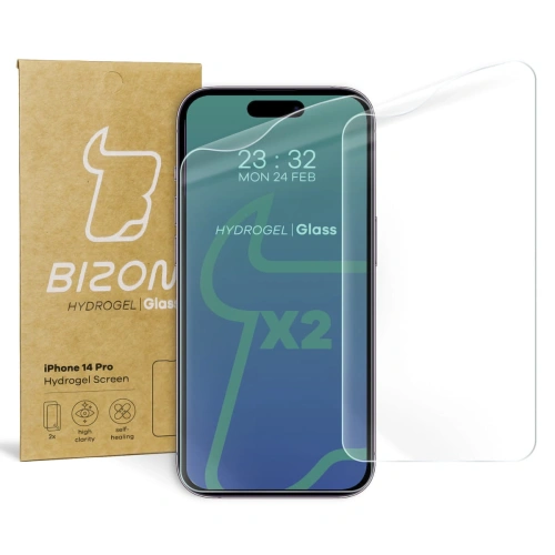 Folia hydrożelowa na ekran Bizon Glass Hydrogel Apple iPhone 14 Pro [2 PACK]