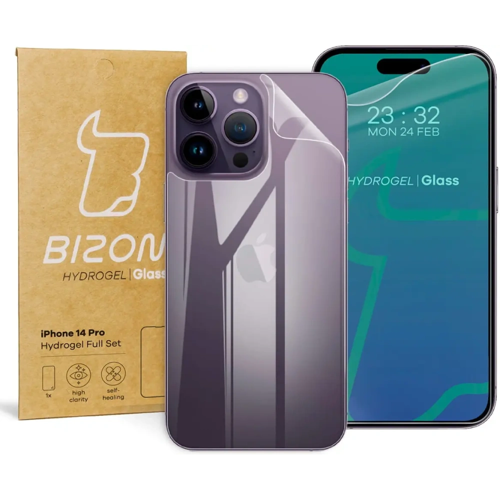 Hurtownia GSM - Folie hydrogelové na zadní a přední stranu Bizon Glass Hydrogel Apple iPhone 14 Pro - BIZ226 - {ean13} - Hurt