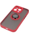 Hurtownia GSM - Etui z uchwytem na palec Bizon Case Hybrid Ring do Apple iPhone 14 Pro przydymione z czerwoną ramką - BIZ229 - {ean13} - Hurt