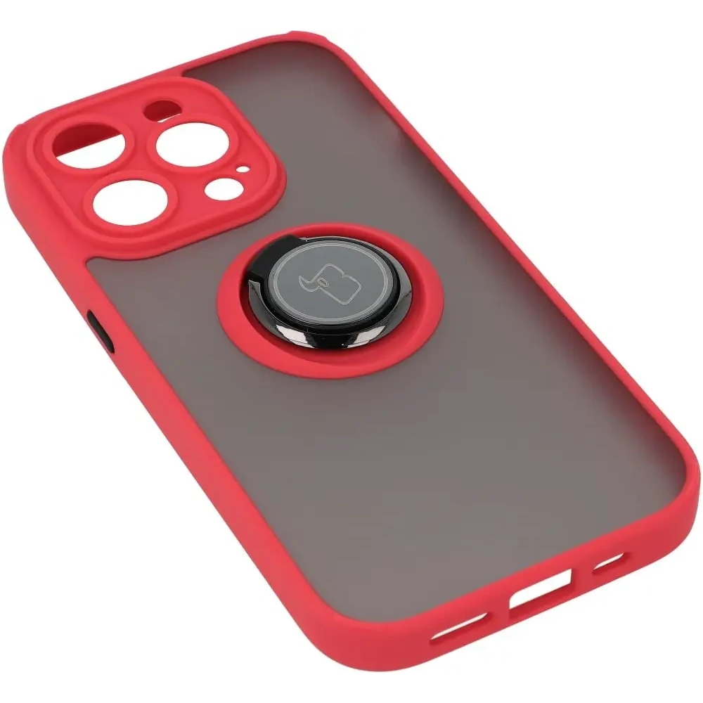 Hurtownia GSM - Bizon Case Hybrid Ring Apple iPhone 14 Pro füstös vörös kerettel - BIZ229 - {ean13} - Hurt