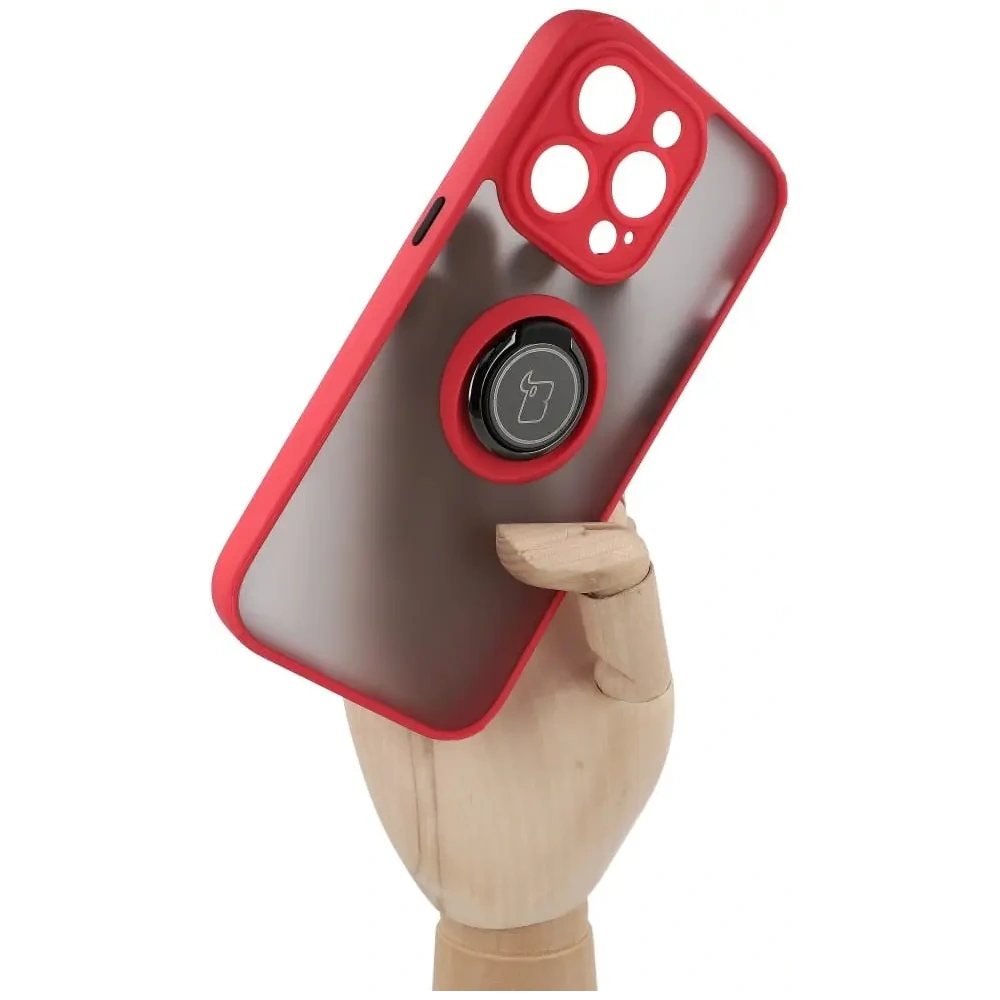 Hurtownia GSM - Bizon Case Hybrid Ring Apple iPhone 14 Pro füstös vörös kerettel - BIZ229 - {ean13} - Hurt