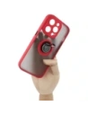Hurtownia GSM - Etui z uchwytem na palec Bizon Case Hybrid Ring do Apple iPhone 14 Pro przydymione z czerwoną ramką - BIZ229 - {ean13} - Hurt