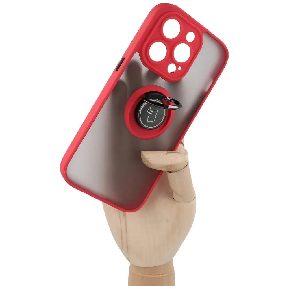 Hurtownia GSM - Bizon Case Hybrid Ring Apple iPhone 14 Pro füstös vörös kerettel - BIZ229 - {ean13} - Hurt